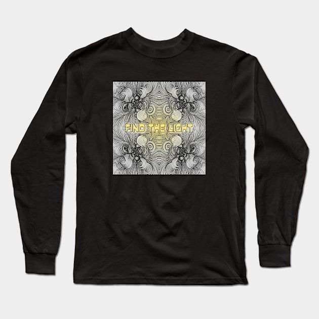 Find the Light Fractal,  Black Long Sleeve T-Shirt by UltraQuirky